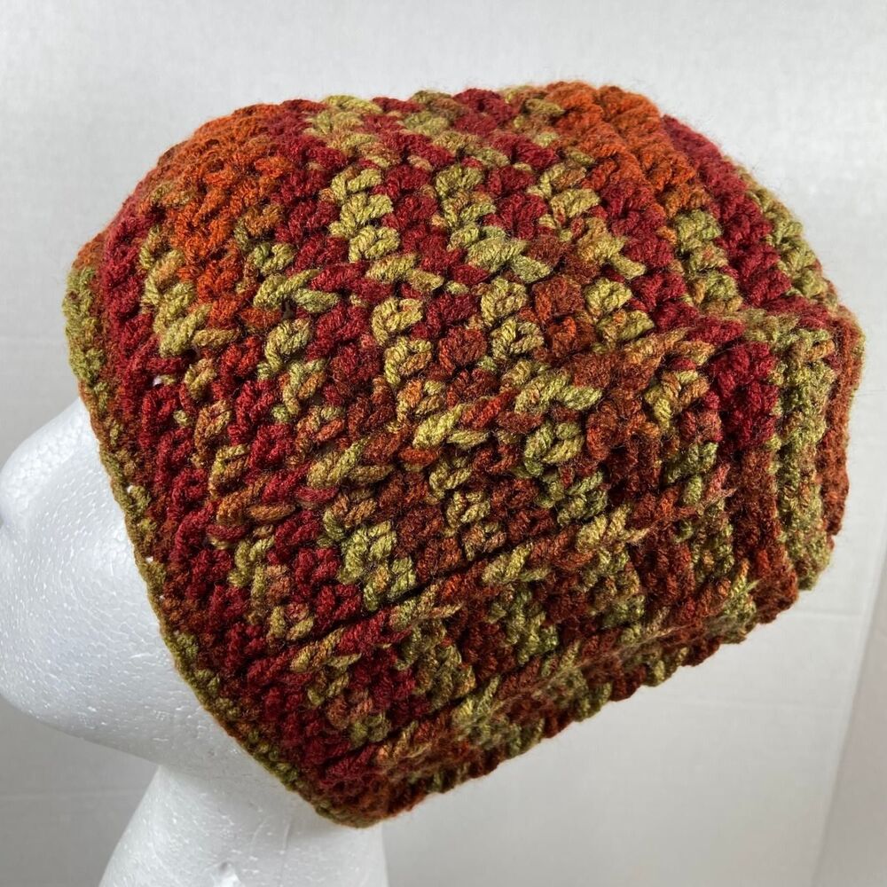 Unbranded Unisex One Size Multicolor Chunky Knit Beanie Winter Hat Stretch Knit
